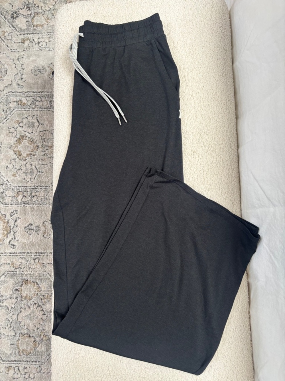 Vuori Black Lounge Pants with Subtle Logo Patch